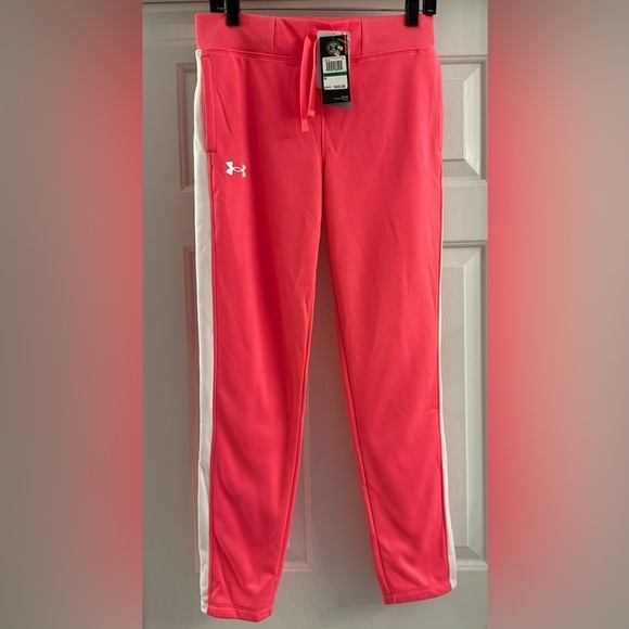 Under Armour Girls Armour Fleece Sweat Pants Pink Size L - Picture 1 of 9